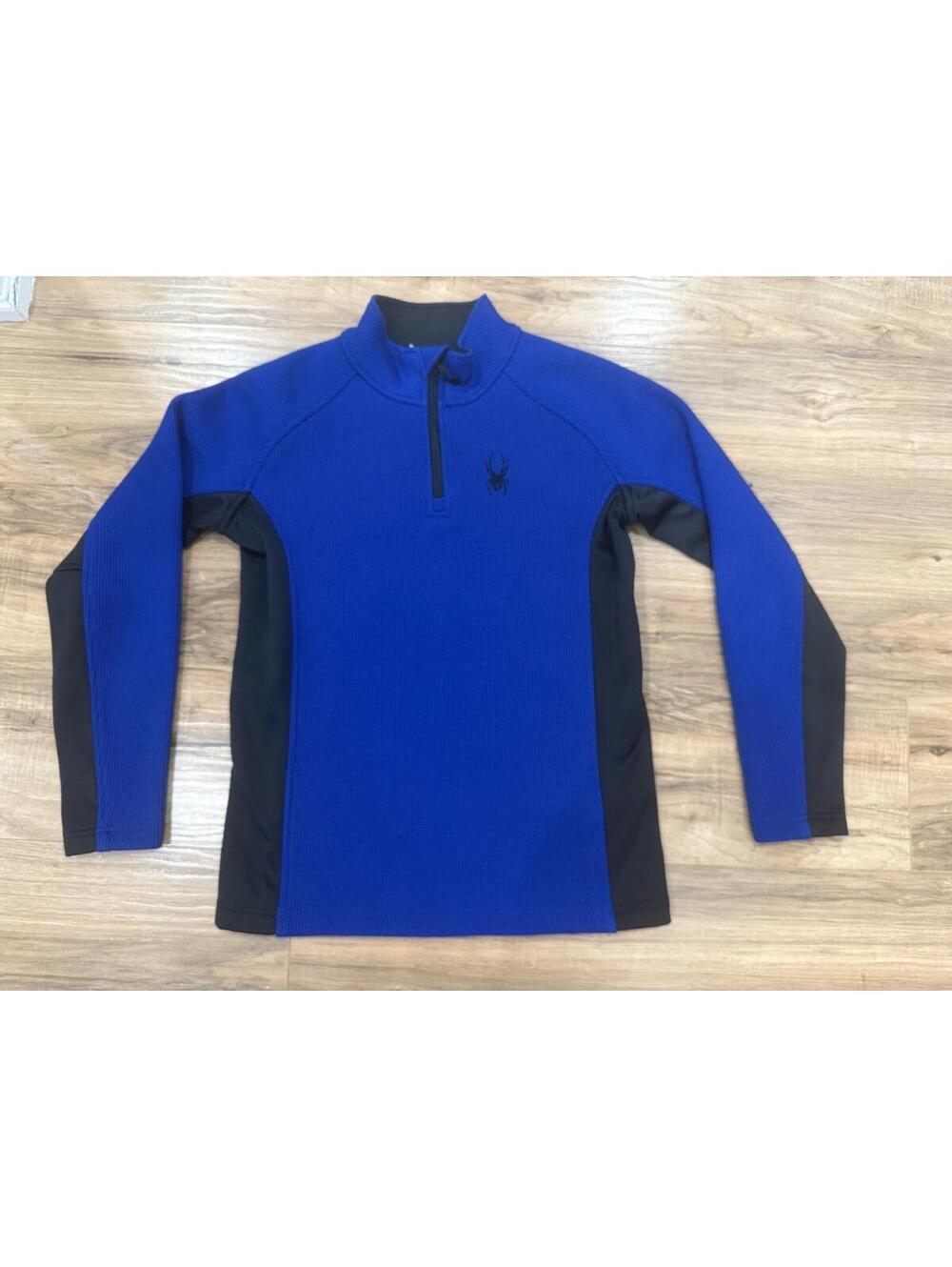 Spyder Quarter Zip Fleece Pullover Mens XL Blue Black Performance Sweater